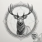 Elk, tattoo sketch design, on a clean white p… – tattoo sketch (№1755400274_0, 17.08.2025 03:11) — tattoovalue.net