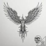 Tattoo design a valkyrie-inspired wing, stron… – tattoo sketch (№1755400473_0, 17.08.2025 03:14) — tattoovalue.net