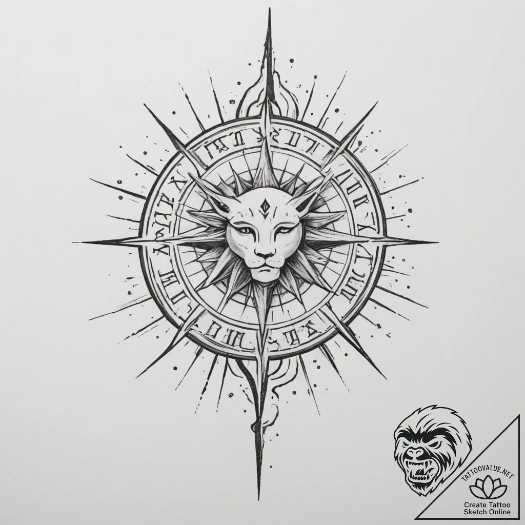 Tattoo design a zodiac symbol integrated into... - tattoo sketch (№1755401263_0, 17.08.2025 03:27) — tattoovalue.net
