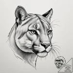 Cougar, ink illustration for tattoo, blackwor… – tattoo sketch (№1755401458_0, 17.08.2025 03:30) — tattoovalue.net