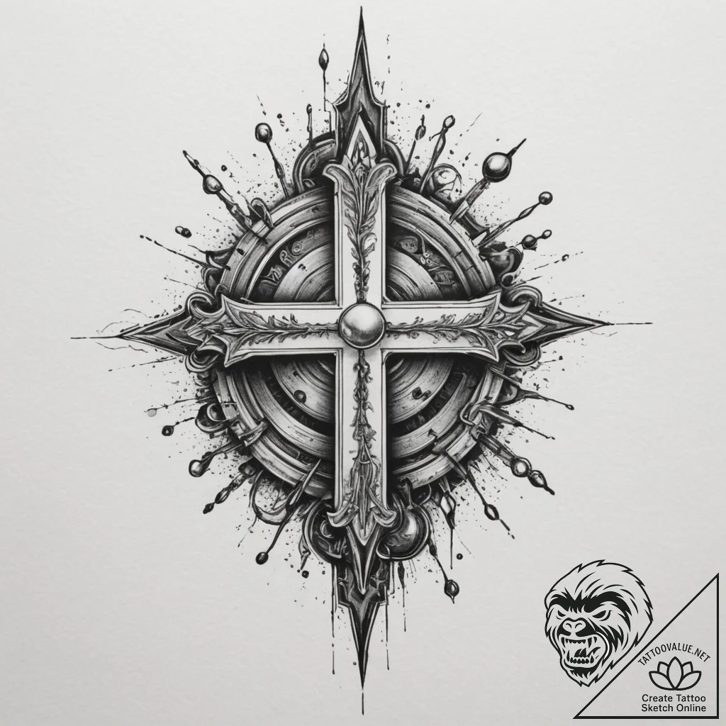 Tattoo sketch a glowing force field effect.,... - tattoo sketch (№1755401656_0, 17.08.2025 03:34) — tattoovalue.net