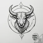 Taurus (zodiac sign), artistic tattoo sketch,… – tattoo sketch (№1755401854_0, 17.08.2025 03:37) — tattoovalue.net