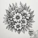 Tattoo sketch a cluster of birth flowers for… – tattoo sketch (№1755402250_0, 17.08.2025 03:44) — tattoovalue.net