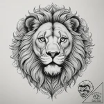 Tattoo sketch a lion’s head, serene yet fierc… – tattoo sketch (№1755402449_0, 17.08.2025 03:47) — tattoovalue.net