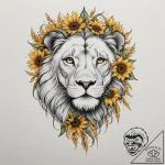 Tattoo sketch a leo lion’s face adorned with… – tattoo sketch (№1755403243_0, 17.08.2025 04:00) — tattoovalue.net