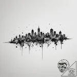 A blurred, abstract photo of city lights at n… – tattoo sketch (№1755404034_0, 17.08.2025 04:13) — tattoovalue.net