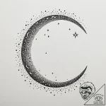 Tattoo sketch a crescent moon on one, a tiny… – tattoo sketch (№1755406605_0, 17.08.2025 04:56) — tattoovalue.net