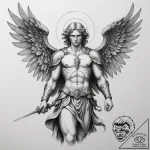 Archangel michael, tattoo sketch design, sket… – tattoo sketch (№1755407198_0, 17.08.2025 05:06) — tattoovalue.net