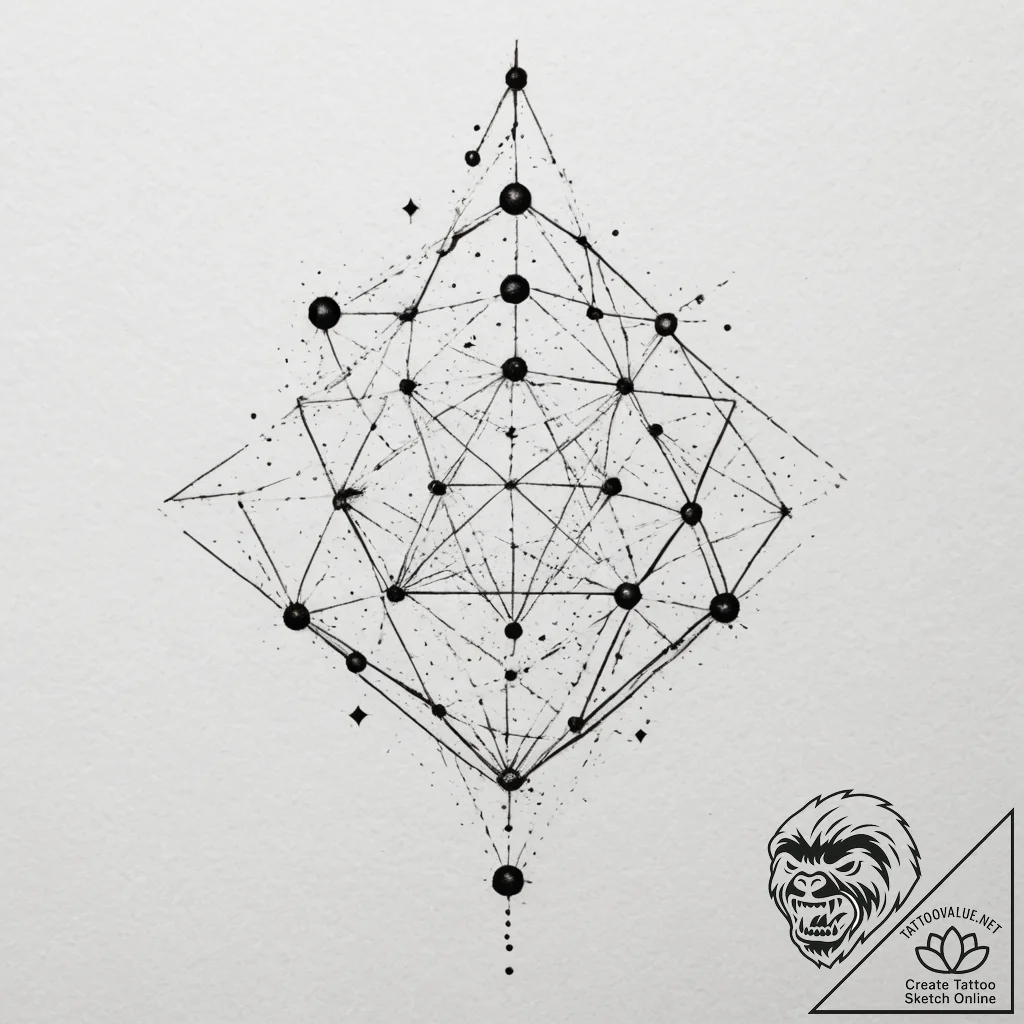 Constellation, concept art for tattoo, dotwor... - tattoo sketch (№1755407594_0, 17.08.2025 05:13) — tattoovalue.net