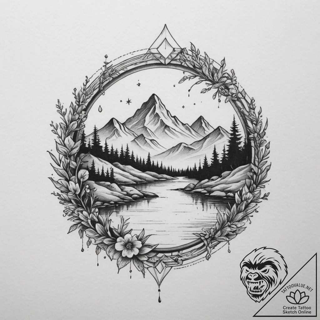122. tattoo design: a "lelya" rune integrated... - tattoo sketch (№1755409177_0, 17.08.2025 05:39) — tattoovalue.net