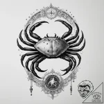 Tattoo design a cancer crab with the “chariot… – tattoo sketch (№1755409375_0, 17.08.2025 05:42) — tattoovalue.net