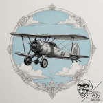 A biplane doing aerobatics against a clear bl… – tattoo sketch (№1755411748_0, 17.08.2025 06:22) — tattoovalue.net