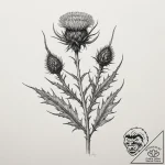 A thistle plant, artistic tattoo sketch, sket… – tattoo sketch (№1755413129_0, 17.08.2025 06:45) — tattoovalue.net