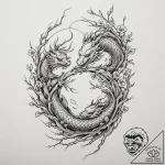 Tattoo design a tree branch with two birds’ n… – tattoo sketch (№1755413723_0, 17.08.2025 06:55) — tattoovalue.net