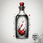 Tattoo sketch a glowing health potion bottle… – tattoo sketch (№1755413920_0, 17.08.2025 06:58) — tattoovalue.net