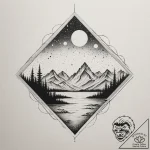 Tattoo sketch an aurora borealis effect in wa… – tattoo sketch (№1755415699_0, 17.08.2025 07:28) — tattoovalue.net