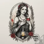 Tattoo design a virgo maiden with the “hermit… – tattoo sketch (№1755416094_0, 17.08.2025 07:34) — tattoovalue.net