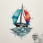 Tattoo sketch a small sailboat on one, the oc… – tattoo sketch (№1755416886_0, 17.08.2025 07:48) — tattoovalue.net