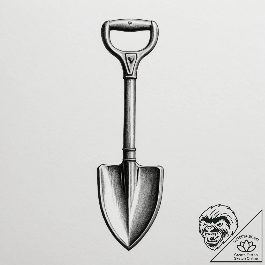 Tattoo design a generic military shovel or en... - tattoo sketch (№1755417480_0, 17.08.2025 07:58) — tattoovalue.net