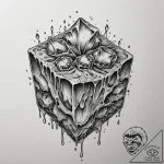 A close-up of a melting ice cube., tattoo dra… – tattoo sketch (№1755417876_0, 17.08.2025 08:04) — tattoovalue.net