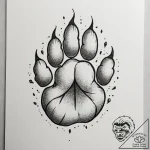 Tattoo design: a bear’s paw print, with veles… – tattoo sketch (№1755419258_0, 17.08.2025 08:27) — tattoovalue.net