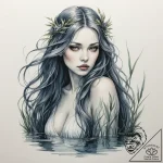 An ethereal watercolor tattoo sketch of a rus… – tattoo sketch (№1755420844_0, 17.08.2025 08:54) — tattoovalue.net