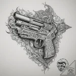 Tattoo sketch a plasma pistol with an active… – tattoo sketch (№1755421238_0, 17.08.2025 09:00) — tattoovalue.net