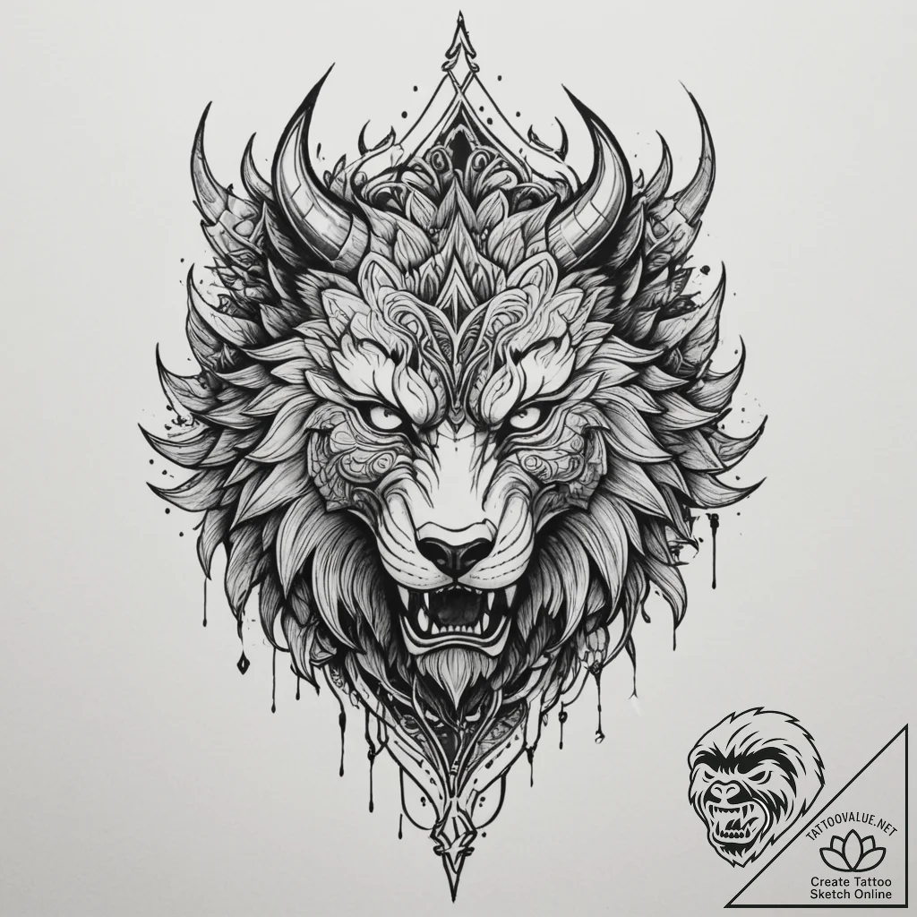 Beowulf, tattoo flash sheet design, on a clea... - tattoo sketch (№1755421436_0, 17.08.2025 09:03) — tattoovalue.net