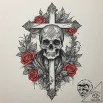 Tattoo design a silhouette of a man conquerin… – tattoo sketch (№1755422029_0, 17.08.2025 09:13) — tattoovalue.net