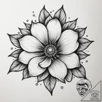 Tattoo design a silhouette of a flower, with… – tattoo sketch (№1755422228_0, 17.08.2025 09:17) — tattoovalue.net
