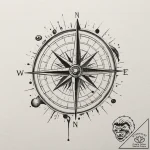 Tattoo design a small, stylized compass., tat… – tattoo sketch (№1755422426_0, 17.08.2025 09:20) — tattoovalue.net