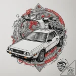 The delorean time machine, tattoo sketch desi… – tattoo sketch (№1755422823_0, 17.08.2025 09:27) — tattoovalue.net