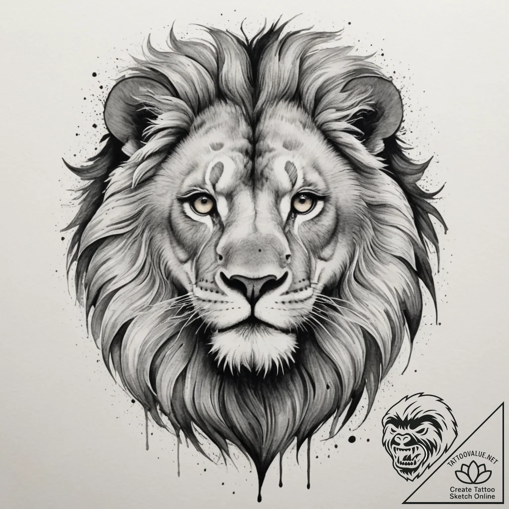Tattoo sketch a leo lion's eye subtly integra... - tattoo sketch (№1755423019_0, 17.08.2025 09:30) — tattoovalue.net