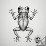 A glass frog with visible organs – tattoo sketch (№1755423217_0, 17.08.2025 09:33) — tattoovalue.net