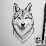 Husky, artistic tattoo sketch, minimalist tat… – tattoo sketch (№1755424205_0, 17.08.2025 09:50) — tattoovalue.net