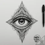 Tattoo sketch a single, open eye, vigilant an… – tattoo sketch (№1755424997_0, 17.08.2025 10:03) — tattoovalue.net