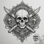 Tattoo sketch a “first kill” icon with a skul… – tattoo sketch (№1755425391_0, 17.08.2025 10:09) — tattoovalue.net