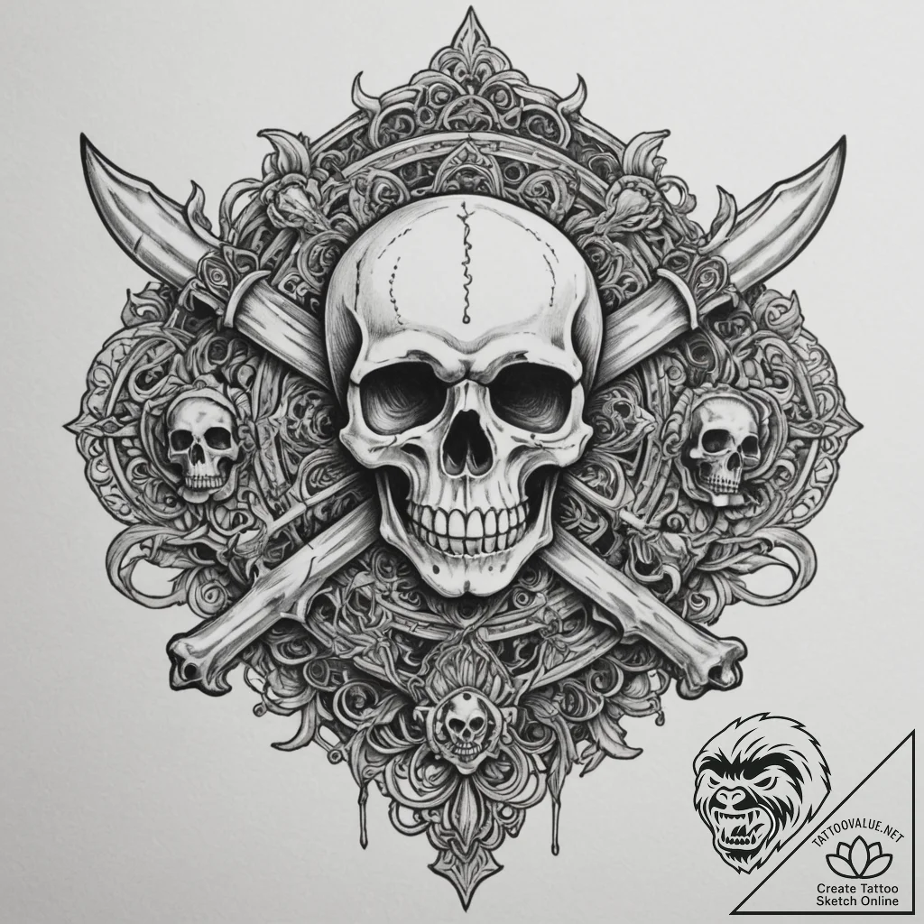 Tattoo sketch a "first kill" icon with a skul... - tattoo sketch (№1755425391_0, 17.08.2025 10:09) — tattoovalue.net