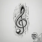 Tattoo design two halves of a musical score o… – tattoo sketch (№1755425590_0, 17.08.2025 10:13) — tattoovalue.net