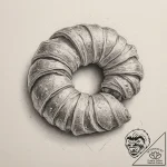 A close-up of a freshly baked croissant, show… – tattoo sketch (№1755425788_0, 17.08.2025 10:16) — tattoovalue.net