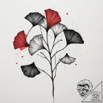 Ginkgo leaves, tattoo sketch design, trash po… – tattoo sketch (№1755426192_0, 17.08.2025 10:23) — tattoovalue.net