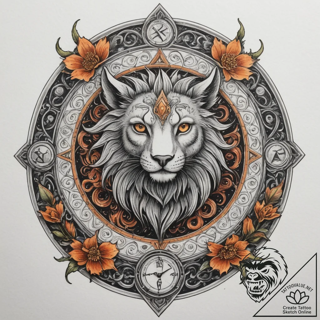 Tattoo sketch a zodiac animal breaking throug... - tattoo sketch (№1755426588_0, 17.08.2025 10:29) — tattoovalue.net