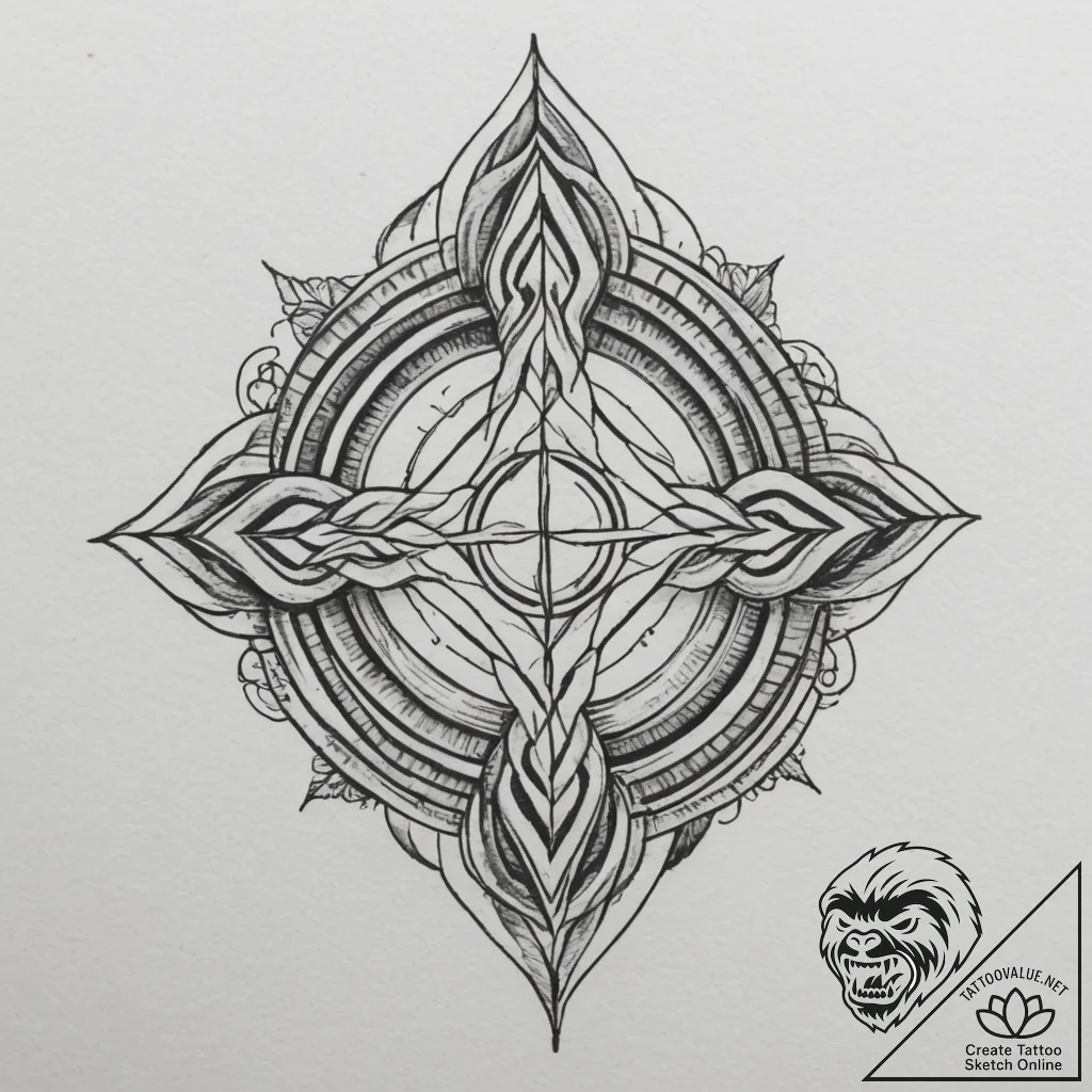 113. tattoo sketch: "istok" rune as the begin... - tattoo sketch (№1755426983_0, 17.08.2025 10:36) — tattoovalue.net