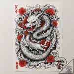 Playing card hand (e.g., a royal flush), tatt… – tattoo sketch (№1755427380_0, 17.08.2025 10:43) — tattoovalue.net