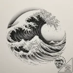Tattoo design a powerful wave cresting, embod… – tattoo sketch (№1755427580_0, 17.08.2025 10:46) — tattoovalue.net