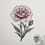 Carnation, artistic tattoo sketch, rough sket… – tattoo sketch (№1755428174_0, 17.08.2025 10:56) — tattoovalue.net