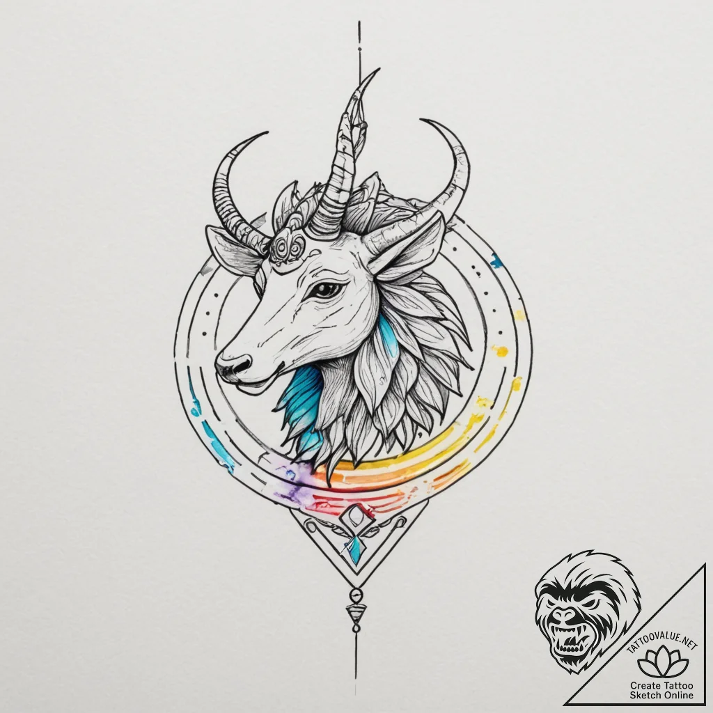Tattoo design a zodiac animal depicted in a s... - tattoo sketch (№1755428769_0, 17.08.2025 11:06) — tattoovalue.net