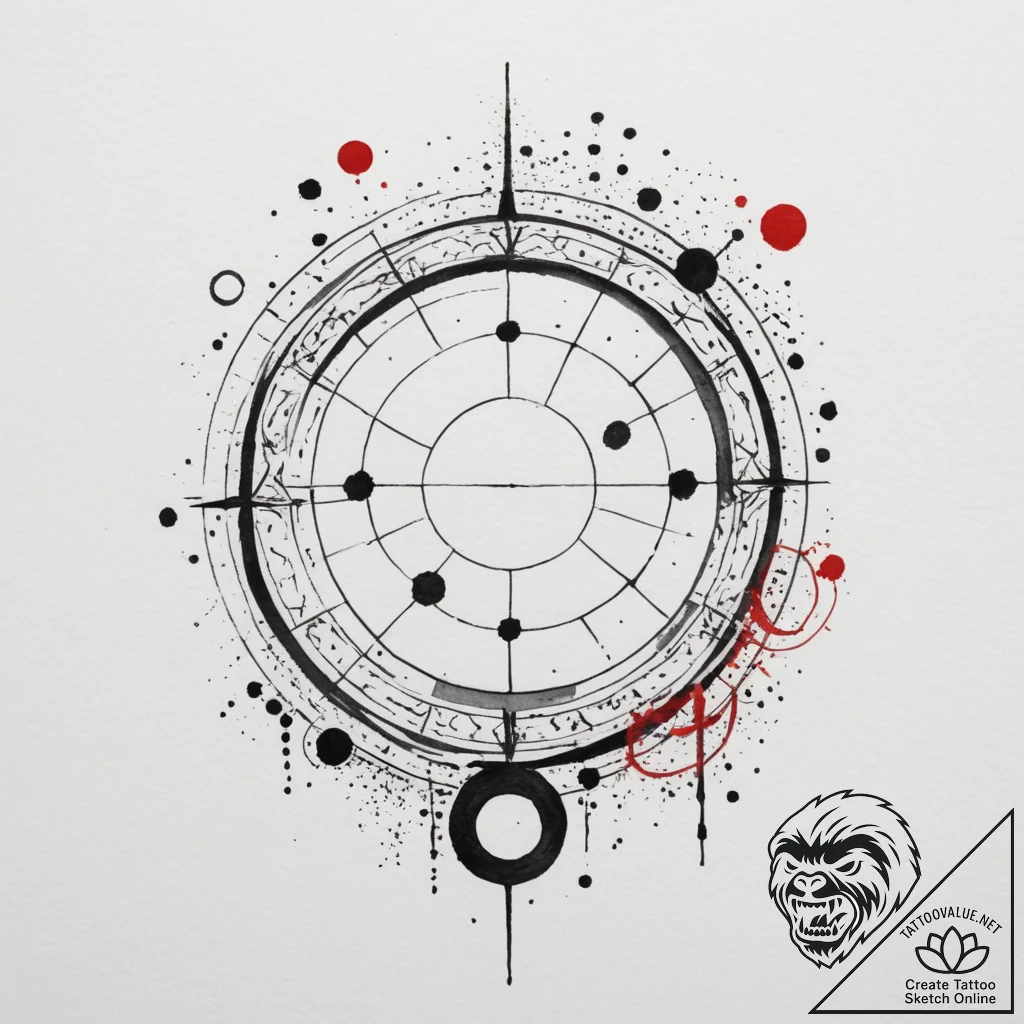 Tattoo sketch a zodiac constellation with a v... - tattoo sketch (№1755428967_0, 17.08.2025 11:09) — tattoovalue.net
