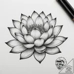 Tattoo sketch a stylized lotus flower bloomin… – tattoo sketch (№1755429564_0, 17.08.2025 11:19) — tattoovalue.net