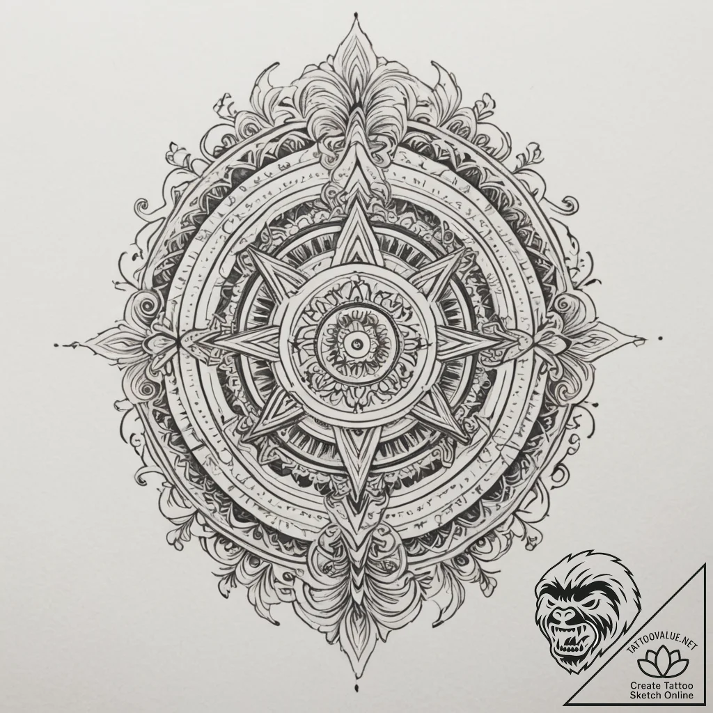 р сѓрѕр° р’рµрґр° (veda, knowledge, wisdom, p... - tattoo sketch (№1755429961_0, 17.08.2025 11:26) — tattoovalue.net